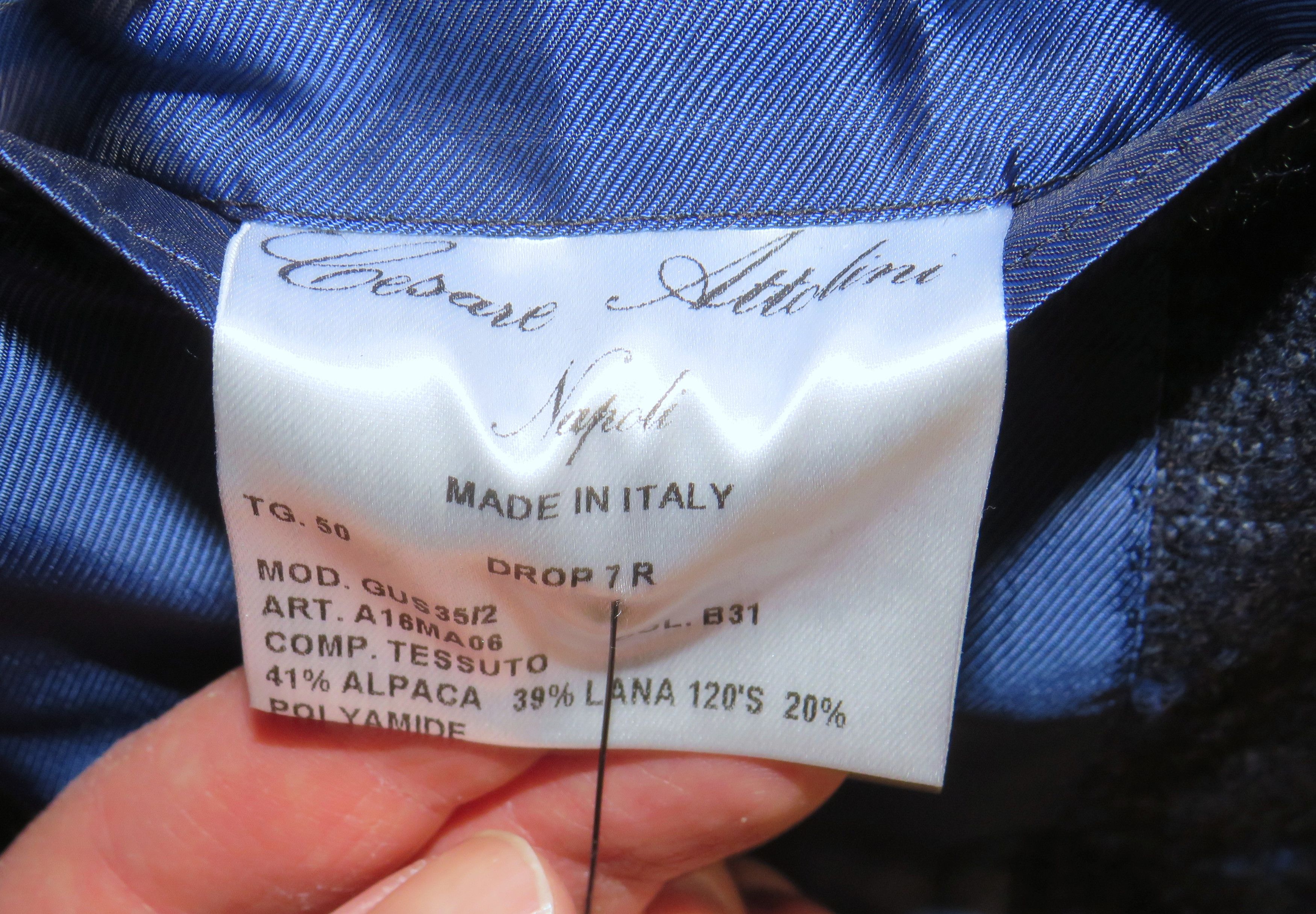 Cesare Attolini Handmade Alpaca Blend Gray & Blue Plaid Flannel Blazer 40R Size 40R - 13 Thumbnail