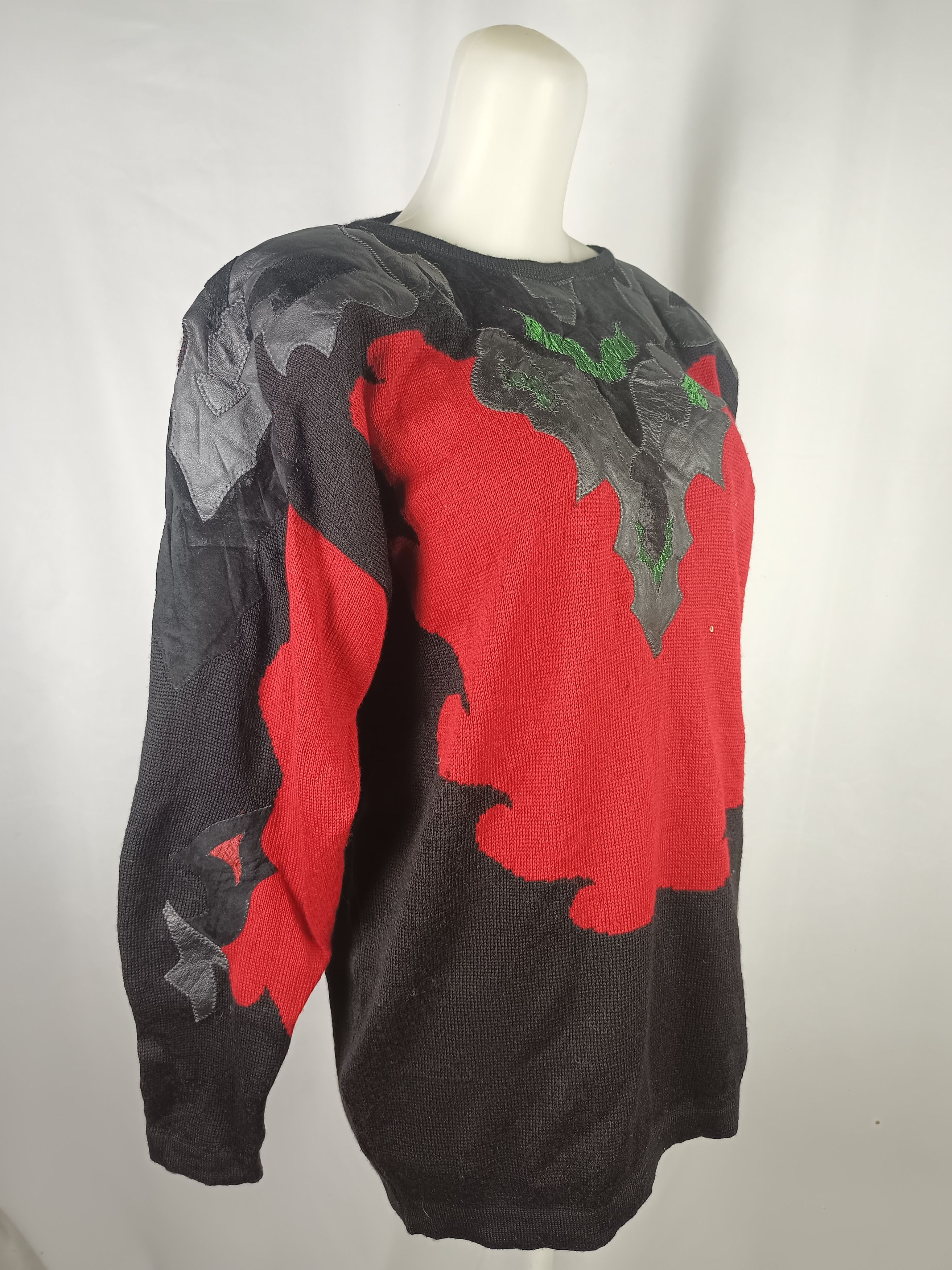 Japanese Brand Crazy Vintage Place Vendome leather Knit Crewneck Sweater Size M / US 6-8 / IT 42-44 - 22 Thumbnail