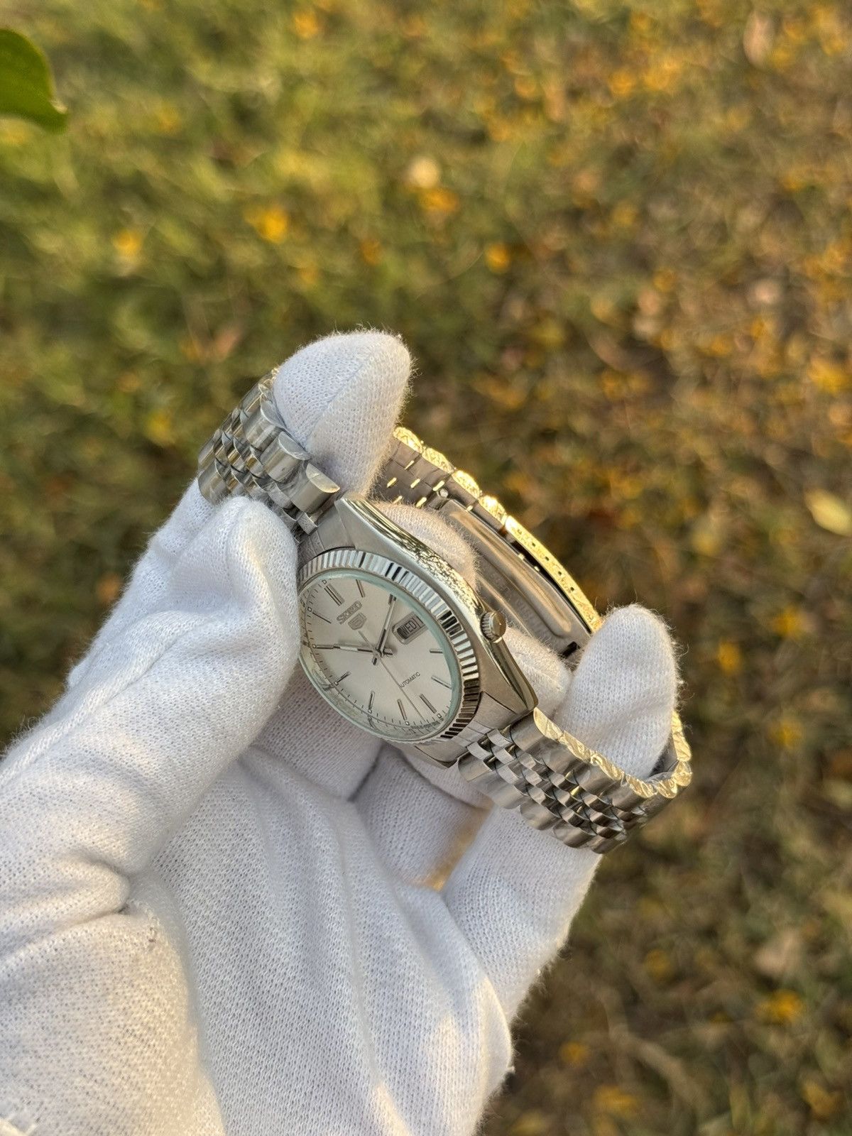 Seiko seiko 5 silver dial SNXJ automatic 7009-3110 Japan Made Size 36 - 19 Thumbnail