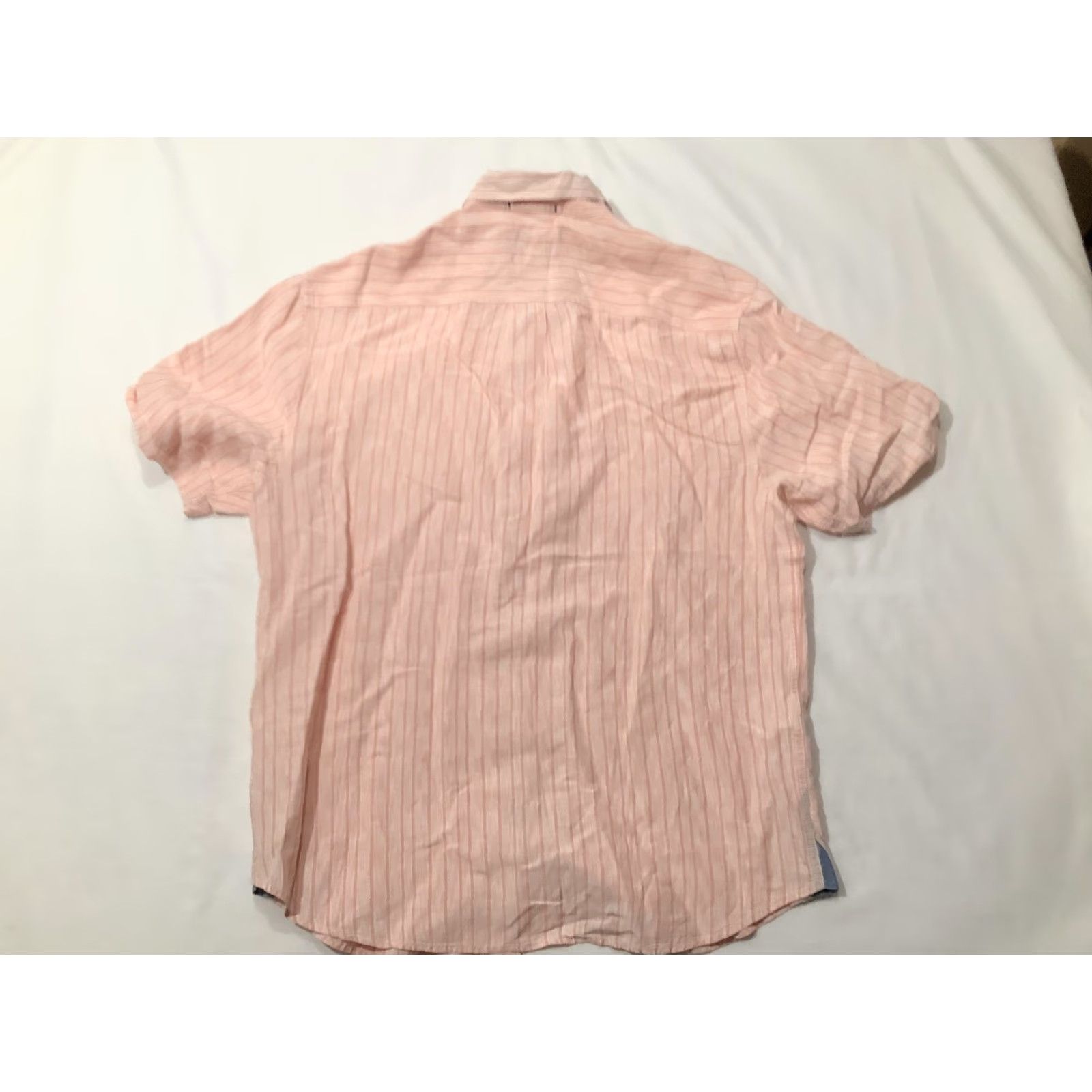 Tommy Bahama Tommy Bahama Shirt Mens Large Pink Stripe Short Sleeve Button Front Linen Casual Size US L / EU 52-54 / 3 - 7 Thumbnail