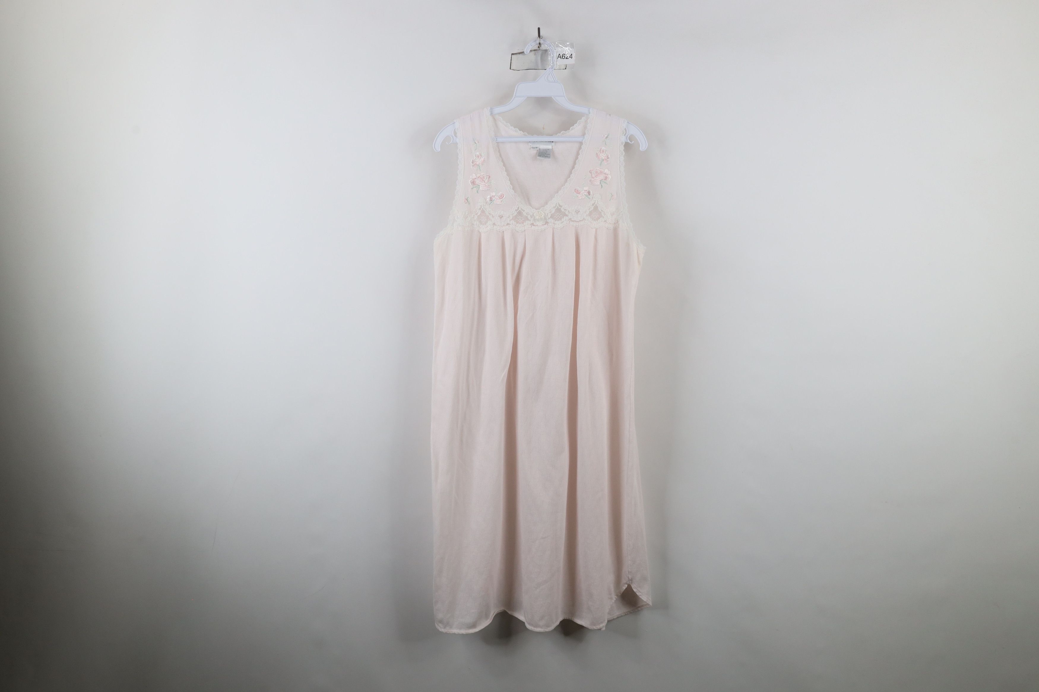 Vintage Vintage 90s Miss Elaine Flower Lace Night Gown Sleep Shirt Size M / US 6-8 / IT 42-44 - 1 Thumbnail