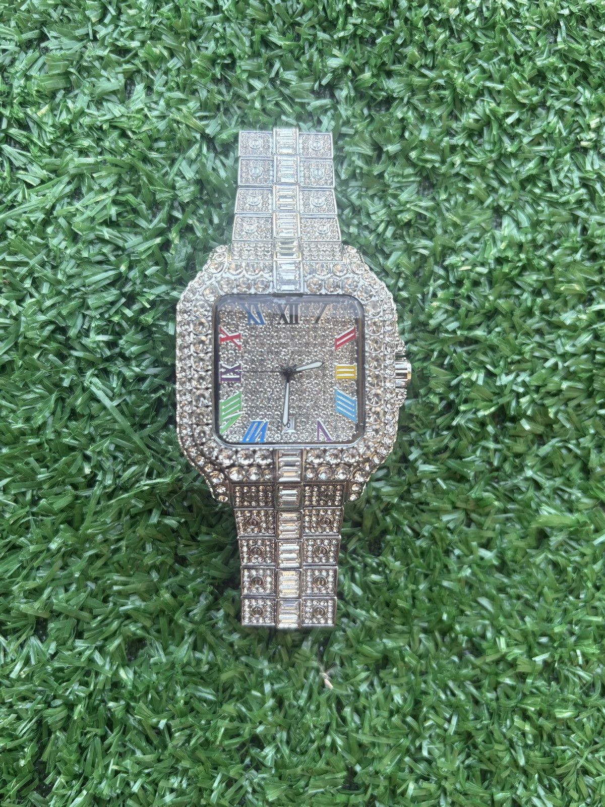 Haglofs Moissanite VVS1 Quality Diamond Tested white Watch Iced Out Size 44 - 1 Thumbnail