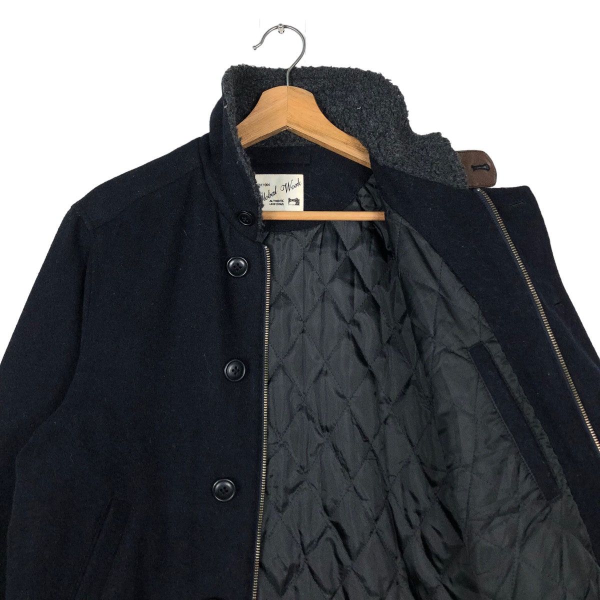 Japanese Brand 🔥Vintage Bomber Jacket Quilted Global Work Japan Size US M / EU 48-50 / 2 - 12 Thumbnail