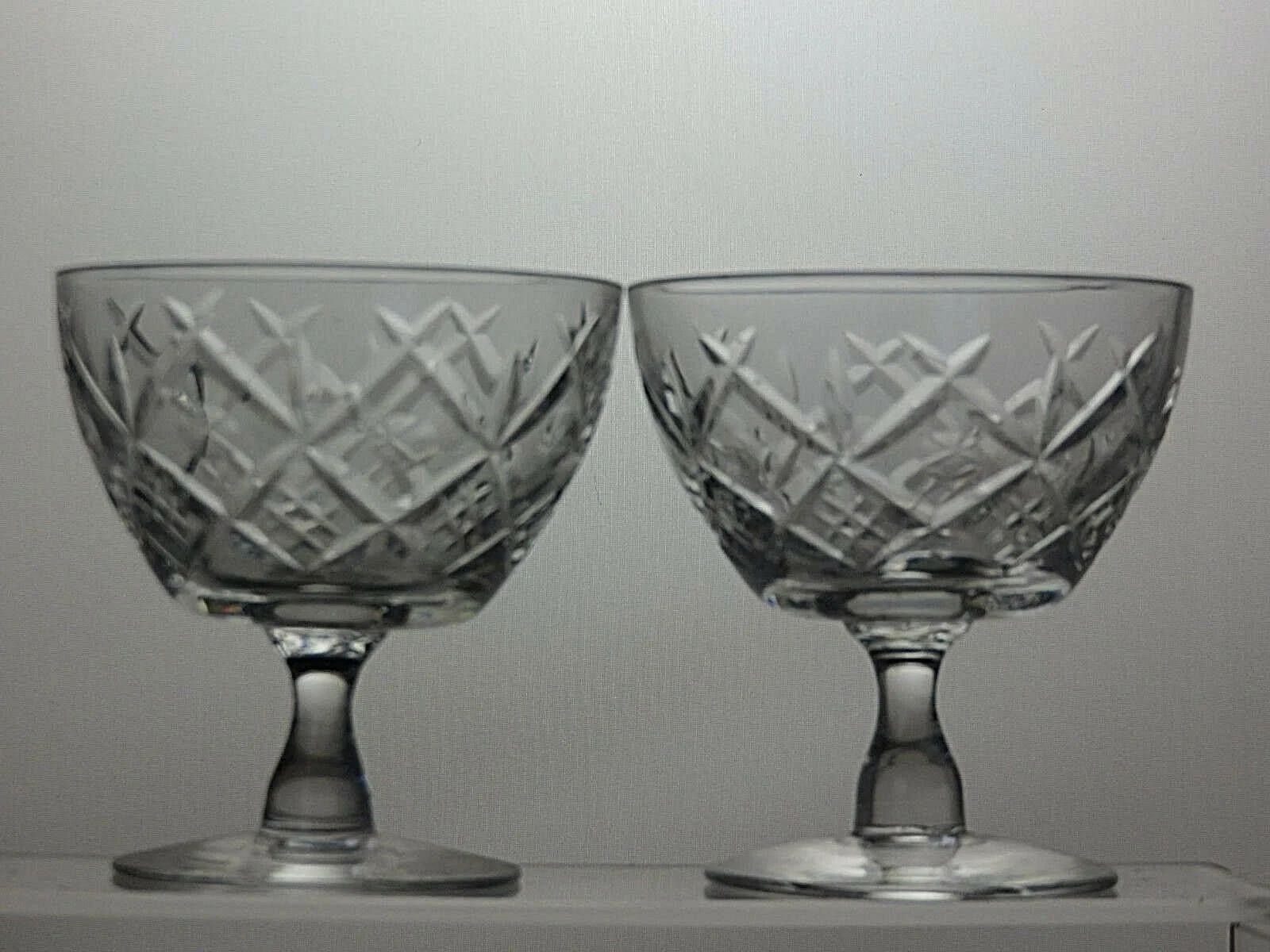 Other 2 x Cut Glass Crystal Dessert Ice cream Sundae Bowl 3 1/2" Size ONE SIZE - 1 Thumbnail