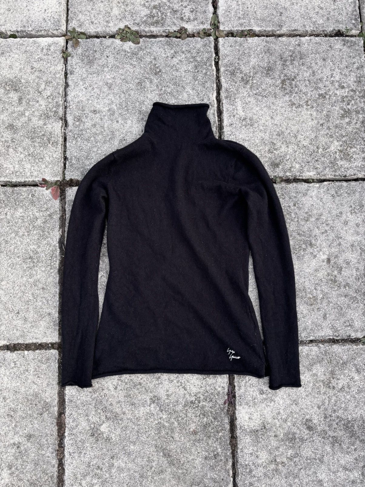 FW13 yohji yamamoto logo cashmere turtleneck