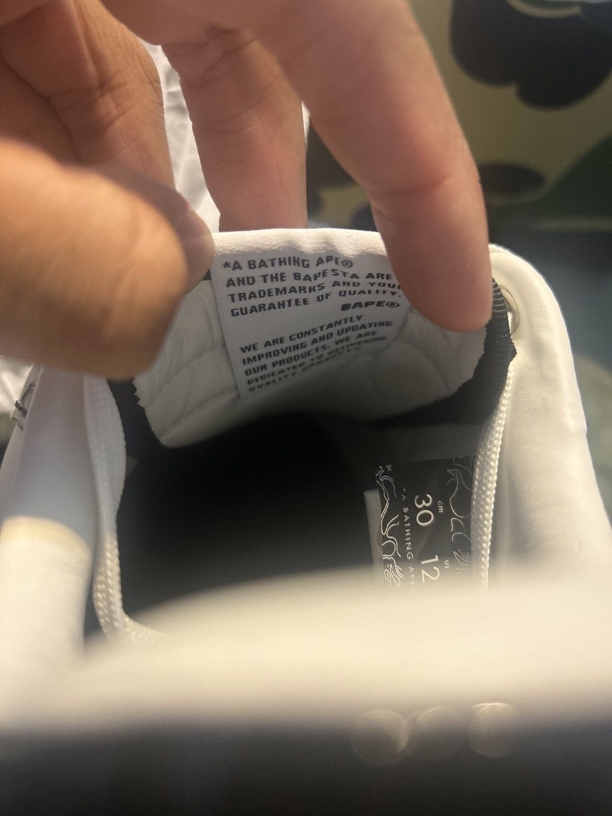 Bape Bapesta Icon #1 M2 ‘Black’ - [ 1L80191305 ] Size US 12 / EU 45 - 6 Thumbnail