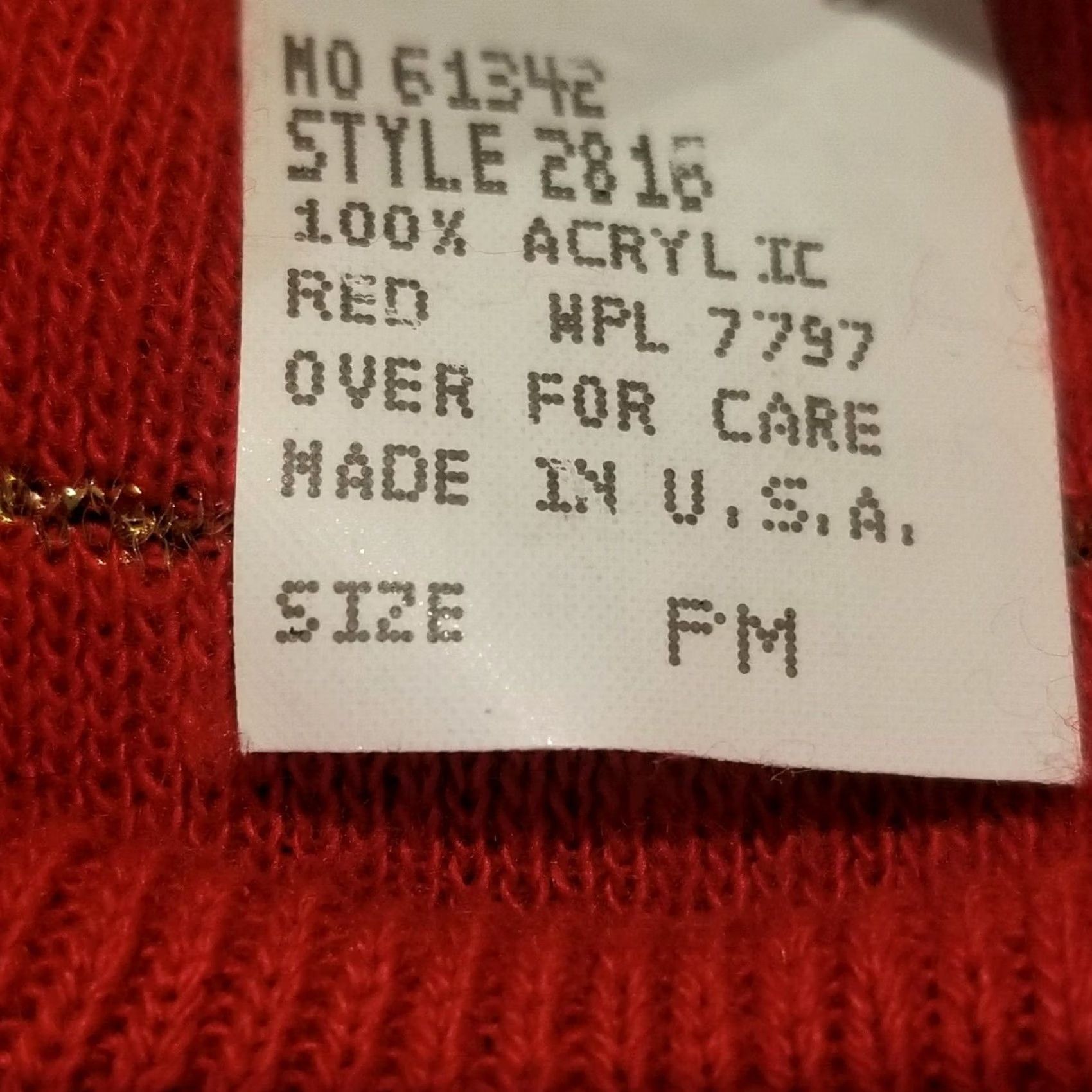 Vintage Sag Harbor Knitwear Womens PM Red Gold Striped Short Sleeve Cardigan Sweater Venues: Casual, Knitwear, Acrylic, Lightweight, Crew Neck, Relaxed Fit Size M / US 6-8 / IT 42-44 - 4 Thumbnail