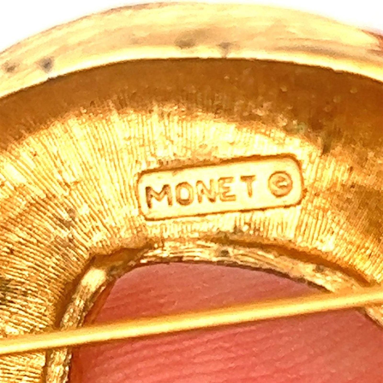 Monet Vintage Monet Golden tone brush Circle Swirl Brooch Pin Size ONE SIZE - 3 Thumbnail