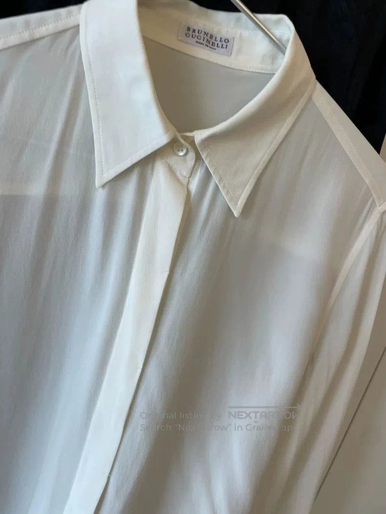 Brunello Cucinelli Brunello Cucinelli White Silk Shirt. Size US S / EU 44-46 / 1 - 4 Thumbnail