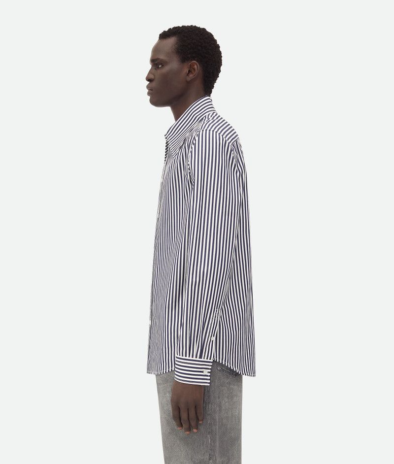 Bottega Veneta o1bcso1str0526 Striped Poplin Shirt in Blue/White Size US M / EU 48-50 / 2 - 2 Thumbnail