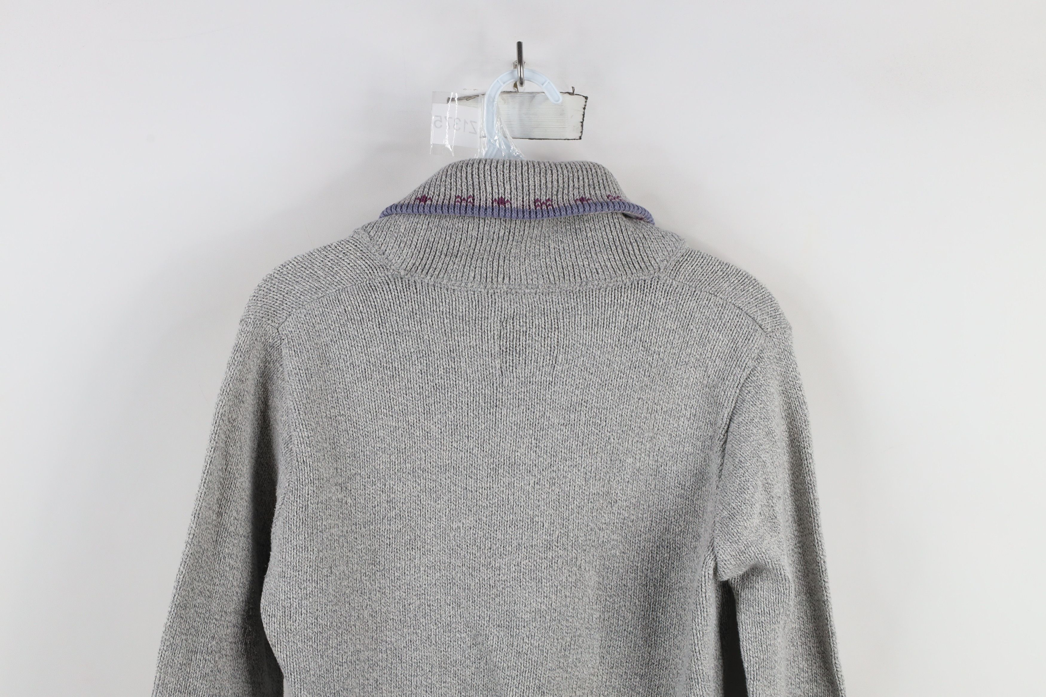 Vintage Vintage 90s Streetwear Knit Pullover Shawl Sweater Gray Size L / US 10 / IT 46 - 11 Thumbnail
