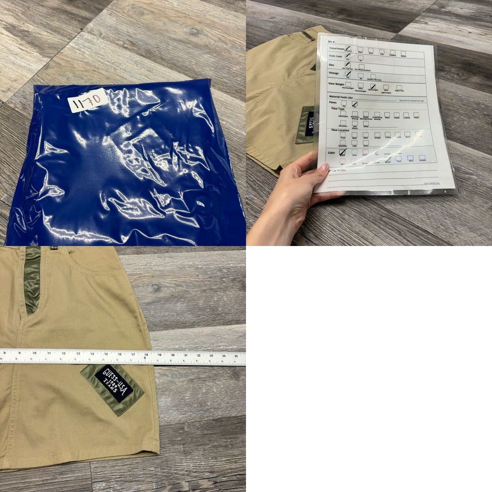 Guess VINTAGE Guess Georges Marciano Tan Green Womens 26" Denim Mini Skirt USA Size 26" / US 2 / IT 38 - 8 Thumbnail