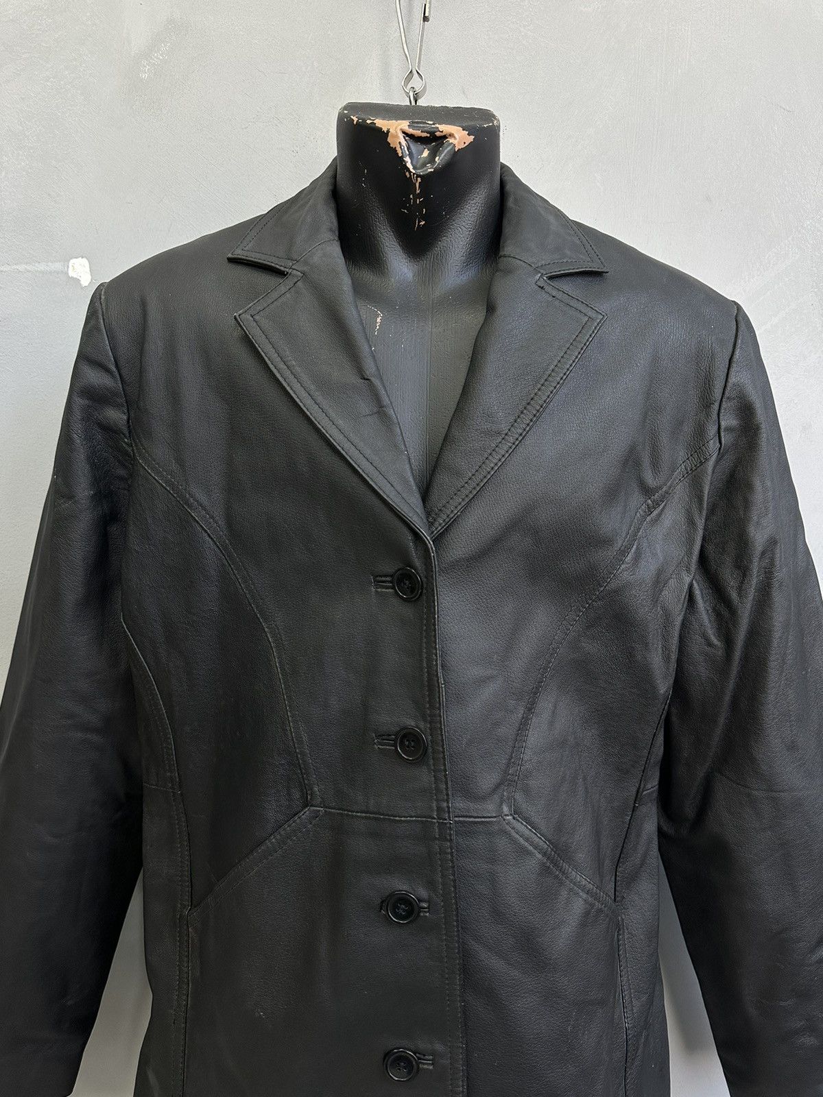 Other Vintage Leather Blazer Jacket Coat Distressed Jean Gautier Size US L / EU 52-54 / 3 - 2 Thumbnail