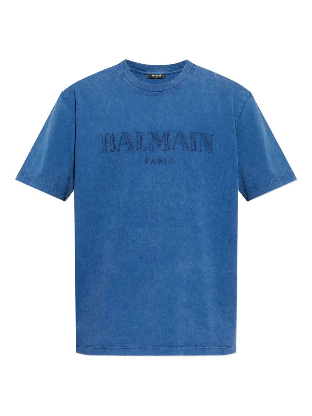 Balmain o1y0426 Logo Crewneck T-Shirt in Blue Size US L / EU 52-54 / 3 - 1 Thumbnail