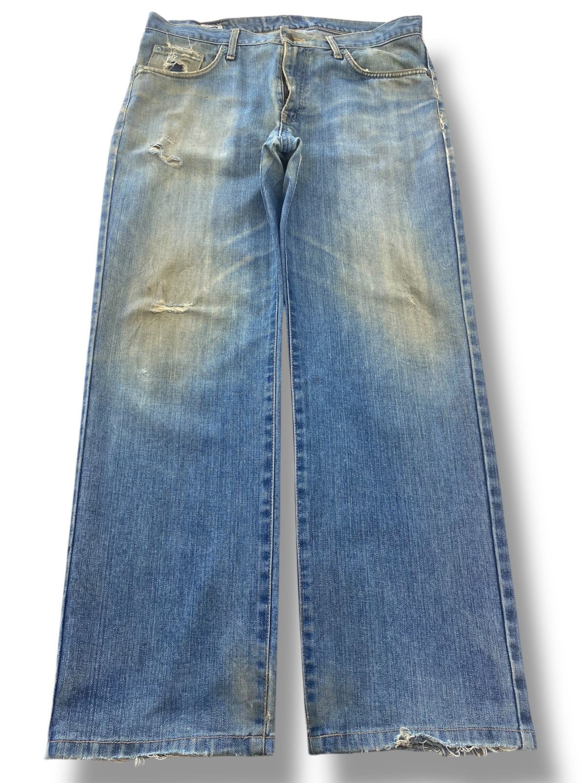 Edwin Edwin Mud Wash Ripped Style Straight Leg Jeans Size US 36 / EU 52 - 1 Thumbnail