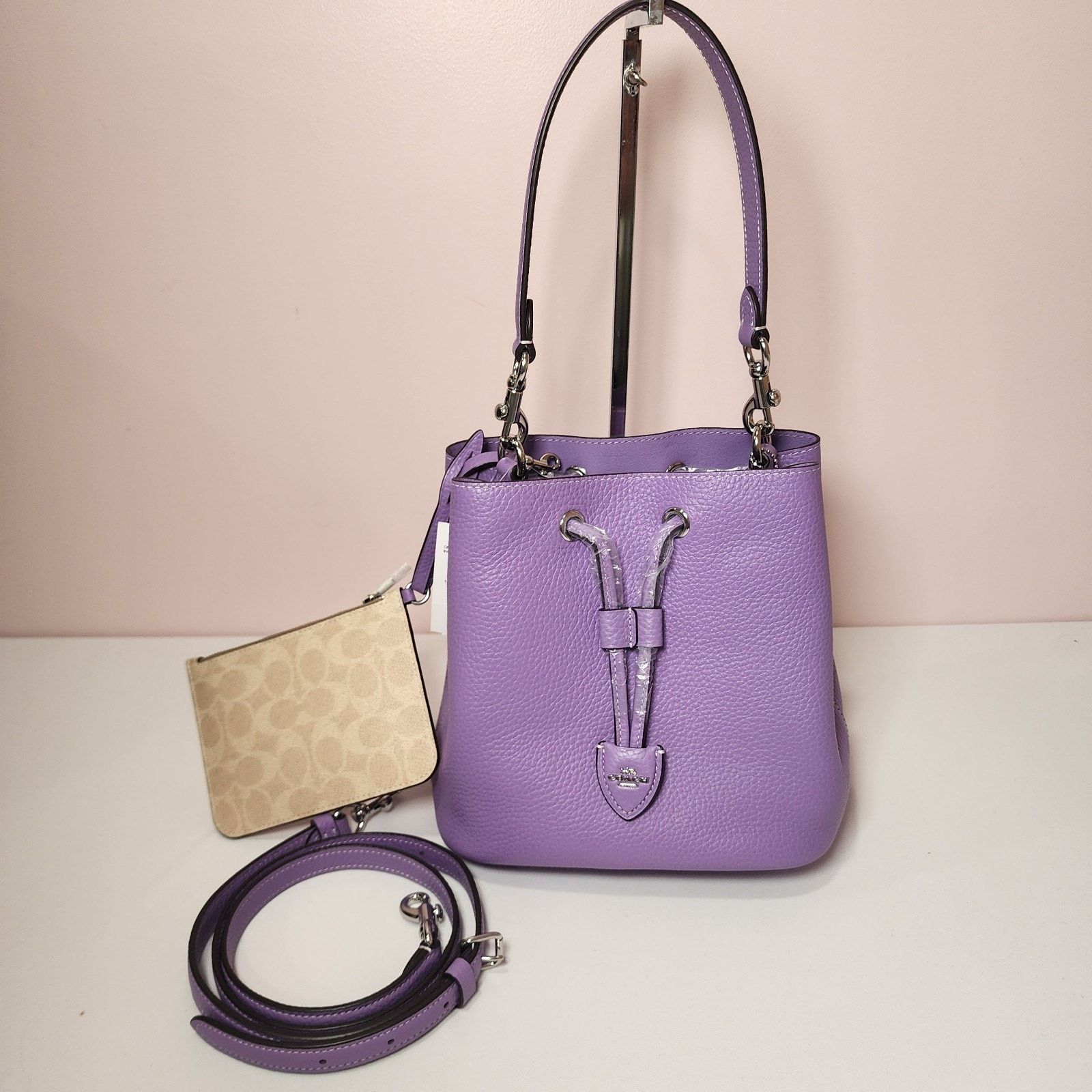 Coach Coach CBH06 Rowan Bucket Bag Double Face Pebble Leather Iris Size ONE SIZE - 1 Thumbnail