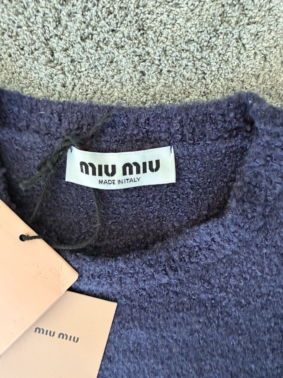 Miu Miu Miu Miu logo (terry) long-sleeve sweater (new) Size US XS / EU 42 / 0 - 3 Thumbnail