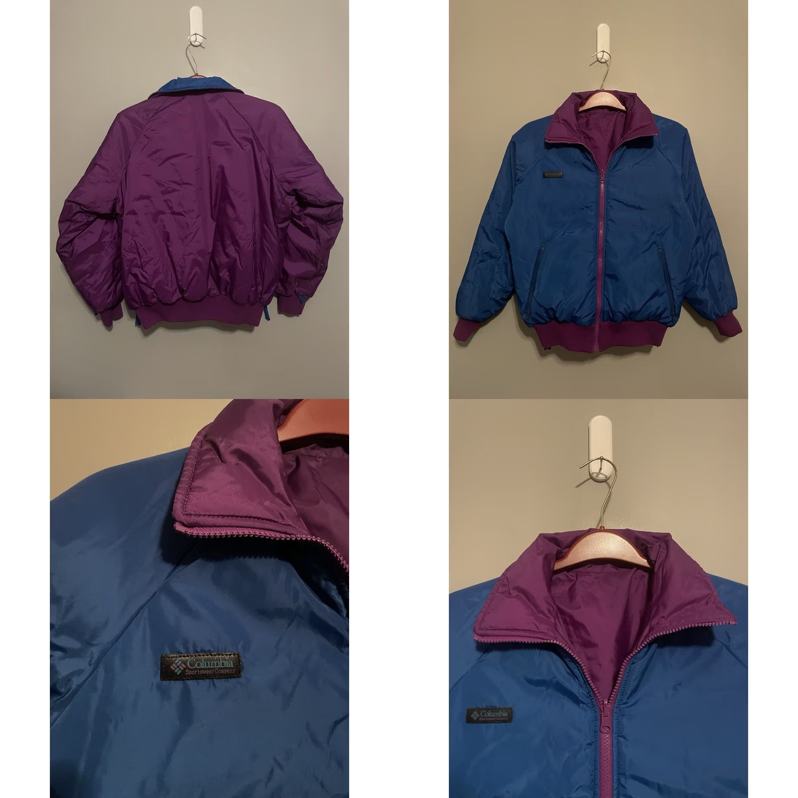 Vintage Columbia 3-in-1 Jacket Coat Women Pockets Purple Vamoose Blue 3-in-1 D373 Medium M waist? Size M / US 6-8 / IT 42-44 - 9 Thumbnail