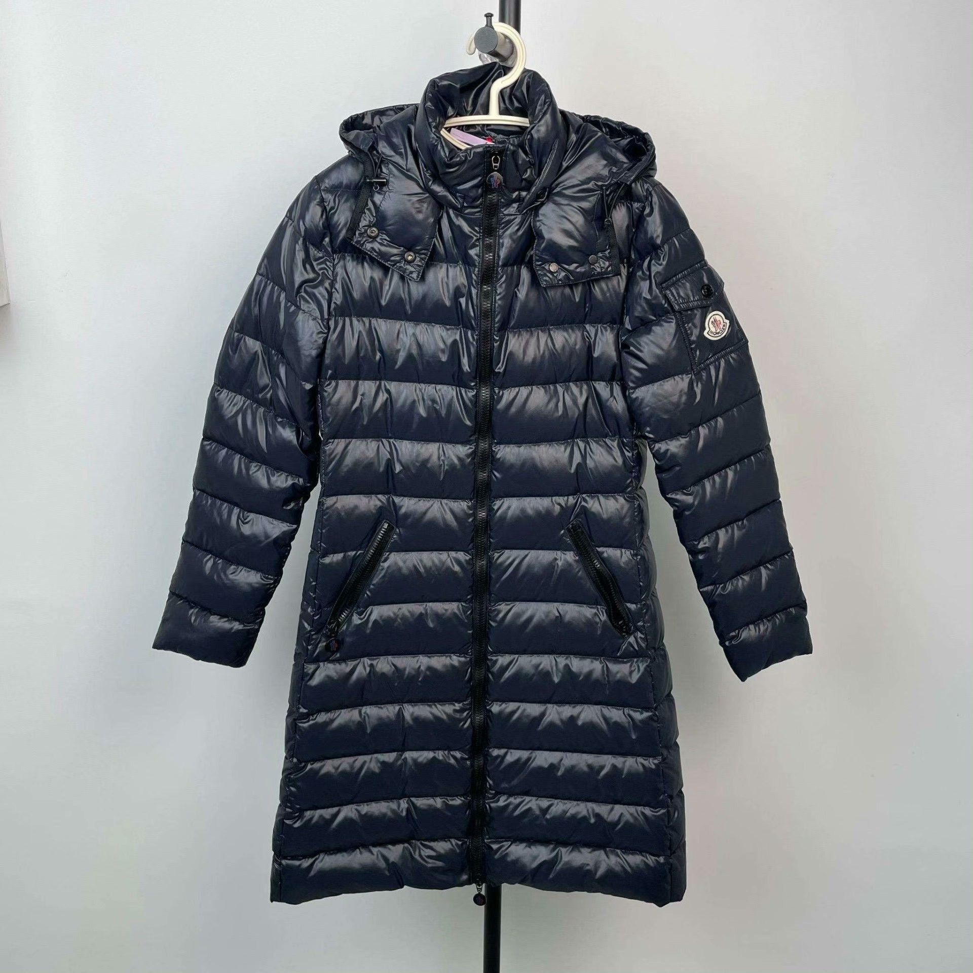 Moncler Moncler Down Long Blue Down Jacket M Women Size M / US 6-8 / IT 42-44 - 1 Thumbnail