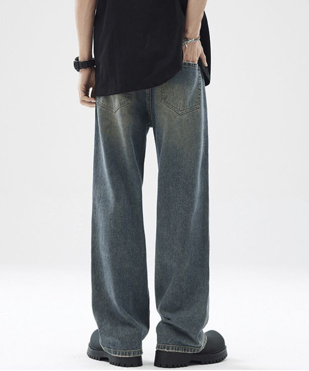Japanese Brand × Jean High street casual straight wide leg men's retro baggy jeans Size US 32 / EU 48 - 5 Thumbnail