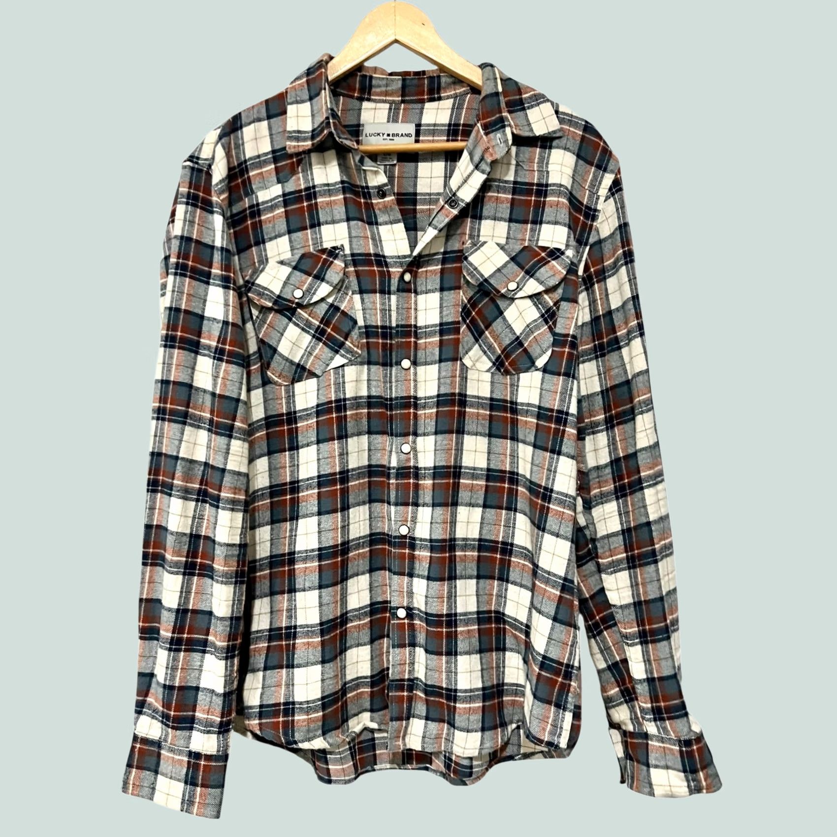 Lucky Brand Lucky Brand Shirt Mens Large Plaid Flannel Western Pearl Snap Long Sleeve Cotton Shirt Mens Large Plaid Flannel Western Pearl Snap Long Sleeve Cotton Size US L / EU 52-54 / 3 - 1 Thumbnail