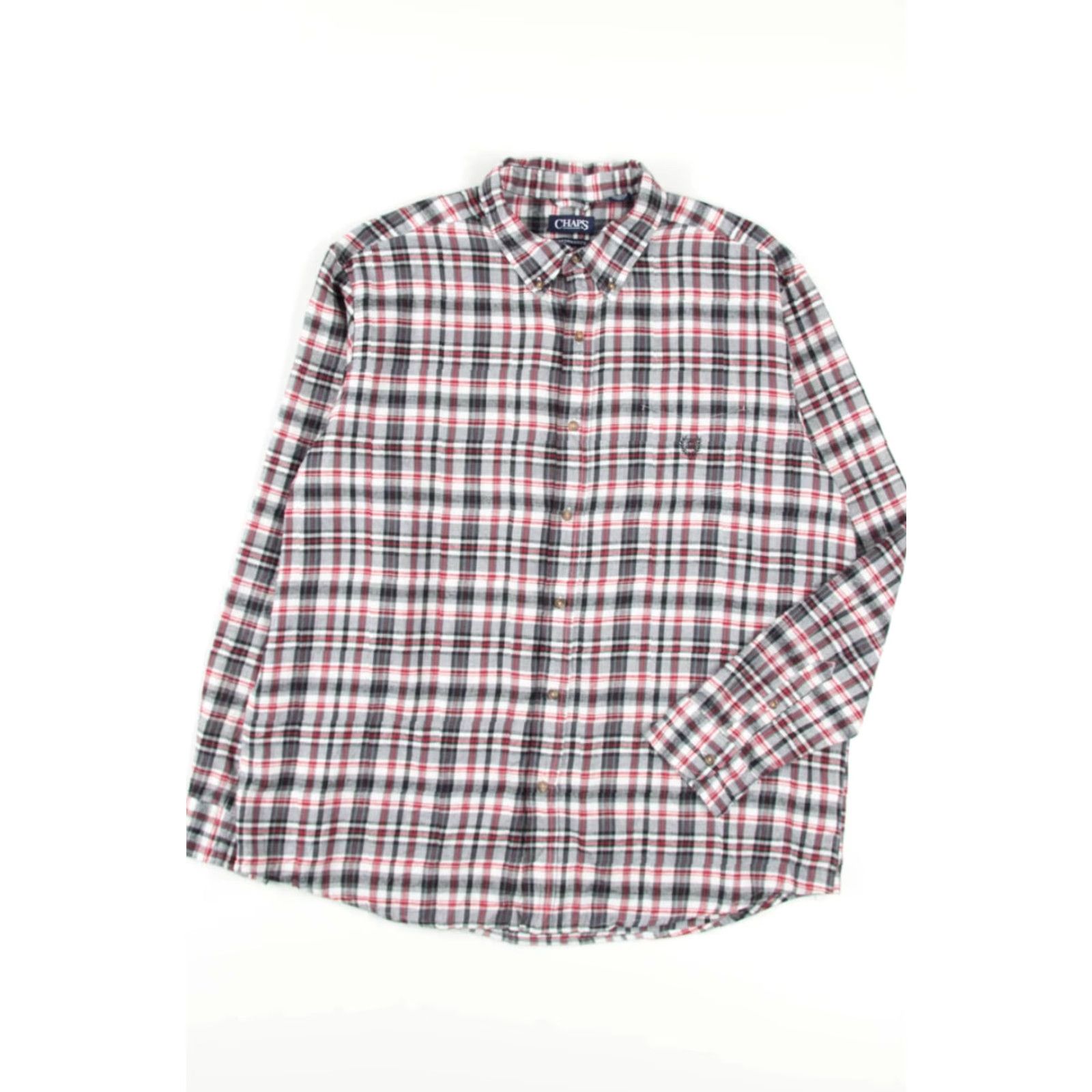 Chaps VINTAGE Chaps Shirt XX-Large Grey Red Plaid Flannel Shirt 3557 Size US XXL / EU 58 / 5 - 3 Thumbnail