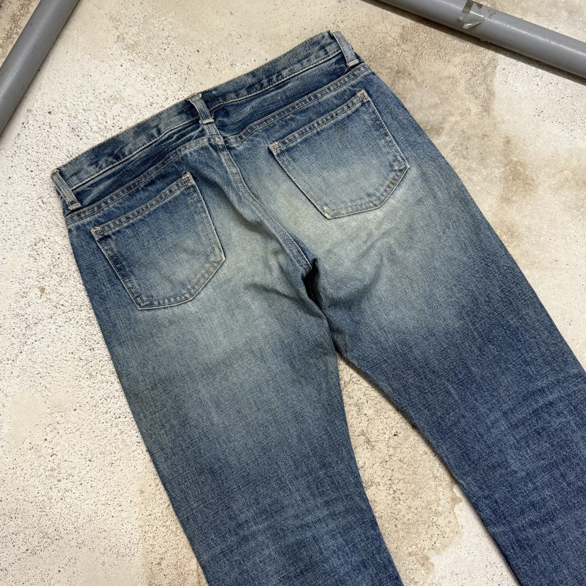 Japanese Brand DMG Buttonfly Slim Straight Distressed Denim Pants Size 26" / US 2 / IT 38 - 10 Thumbnail