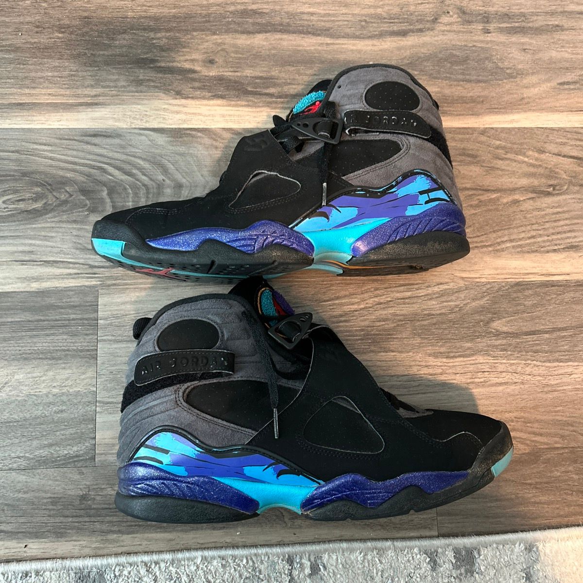 Pre-owned Jordan Nike Jordan 8 Aqua 2015 Shoes In Black