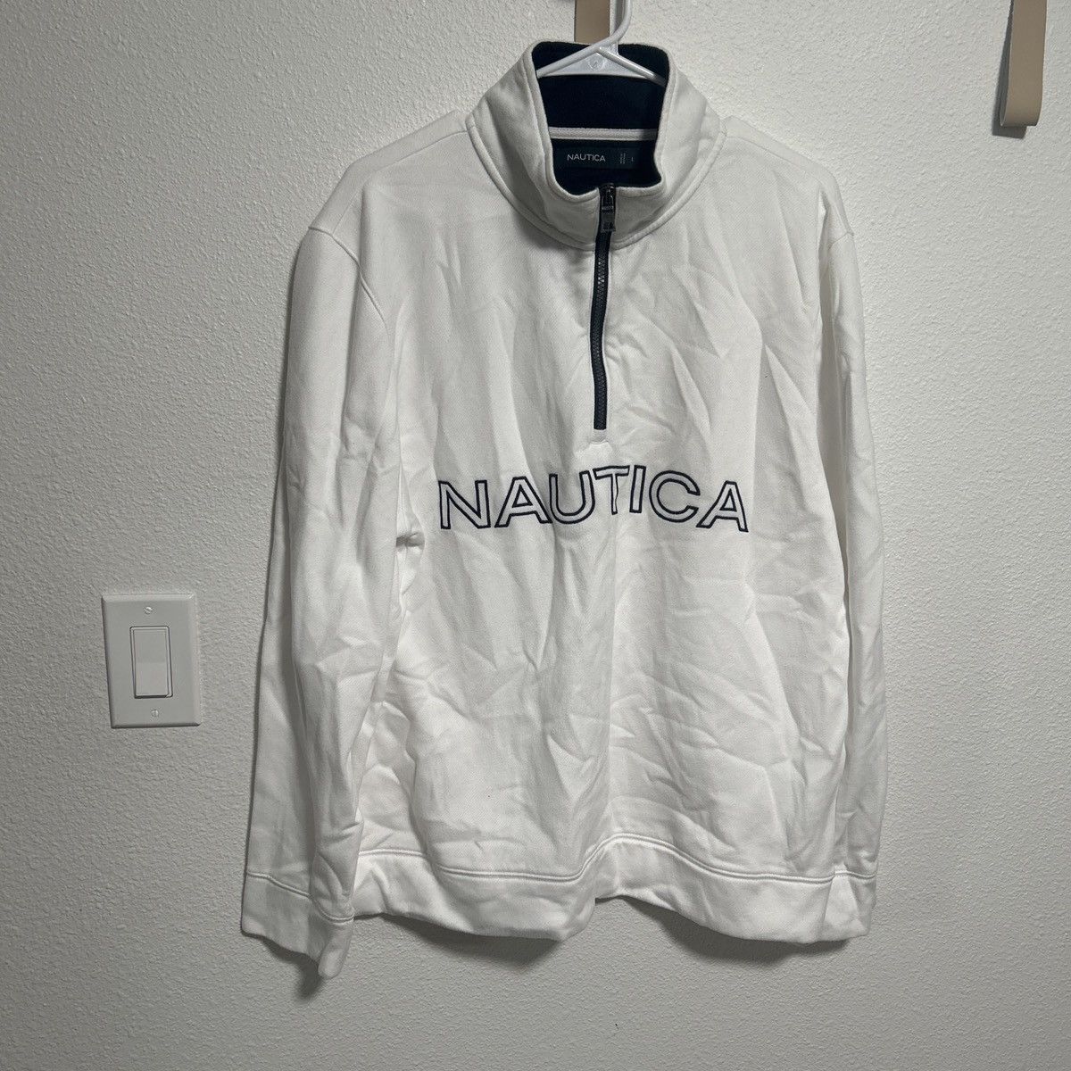 Nautica Nautica vintage white mens quarter zip in size L Size US L / EU 52-54 / 3 - 1 Thumbnail