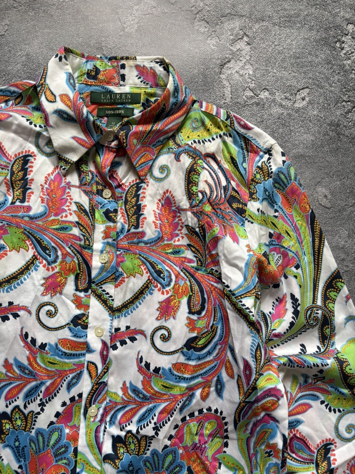Polo Ralph Lauren Vintage Ralph Lauren Abstract Paisley Print Non-Iron Shirt Size M / US 6-8 / IT 42-44 - 7 Thumbnail