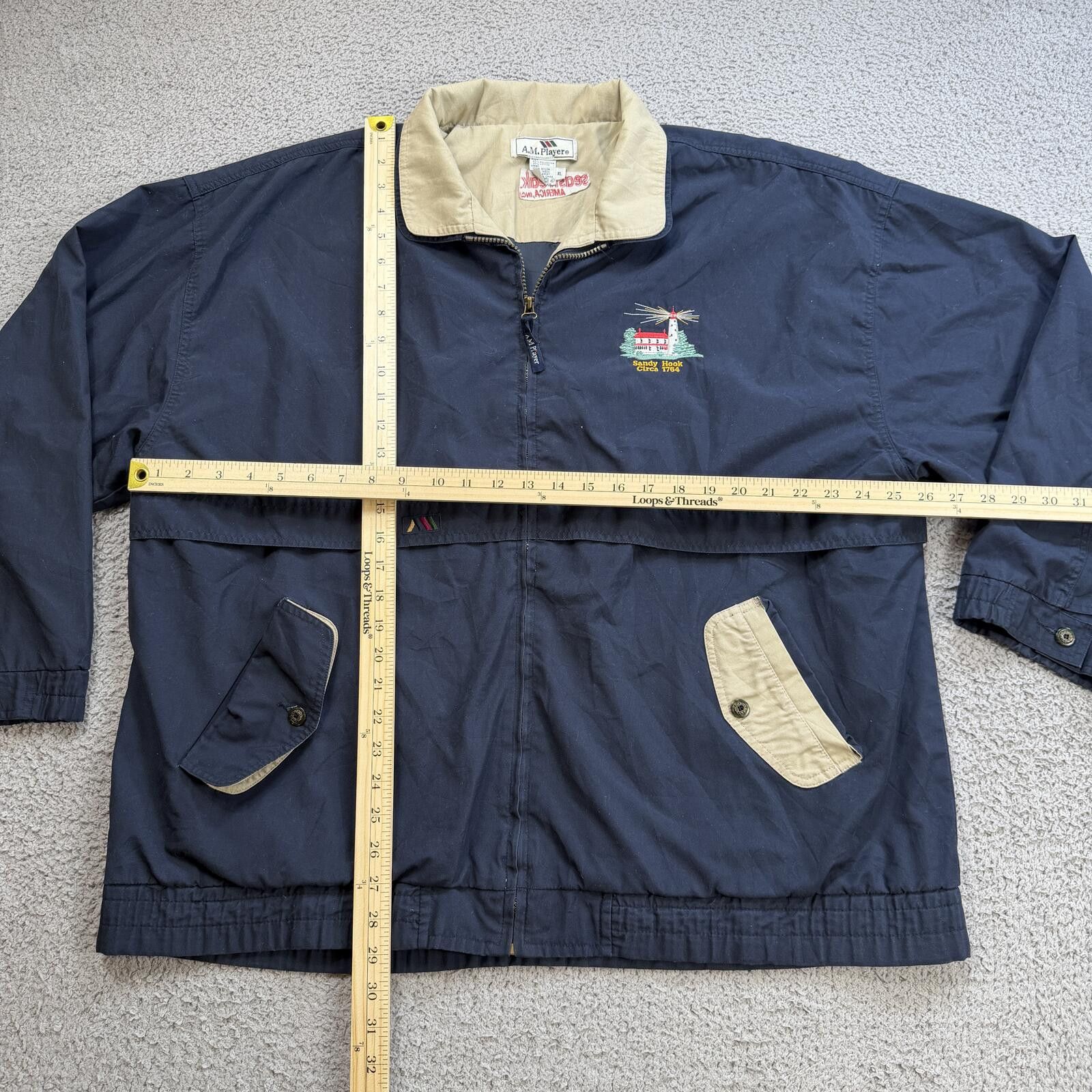 Other Vintage Sandy Hook Lighthouse Windbreaker Jacket Navy XL 90s Size US XL / EU 56 / 4 - 4 Thumbnail