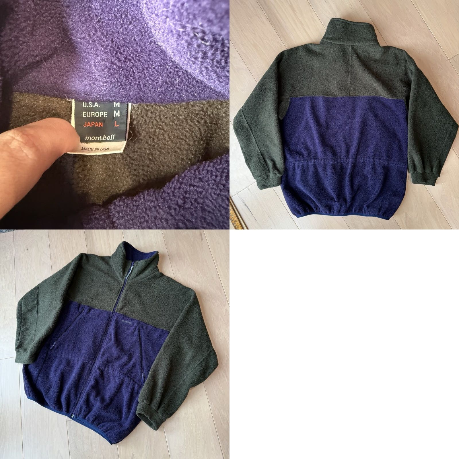 Montbell VINTAGE Montbell Fleece Jacket Medium Olive Purple Full Zip 90s Outerwear Mens Regular Jacket Size US M / EU 48-50 / 2 - 8 Thumbnail