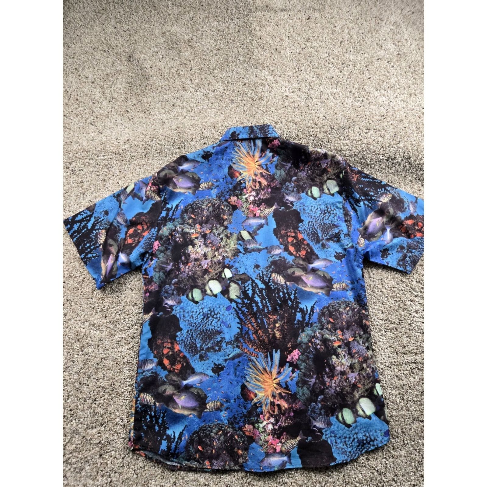 REEF VINTAGE Allen Wah Shirt Medium Mens Button Up Coral Reef Aquarium Print USA 90s Size US M / EU 48-50 / 2 - 7 Thumbnail