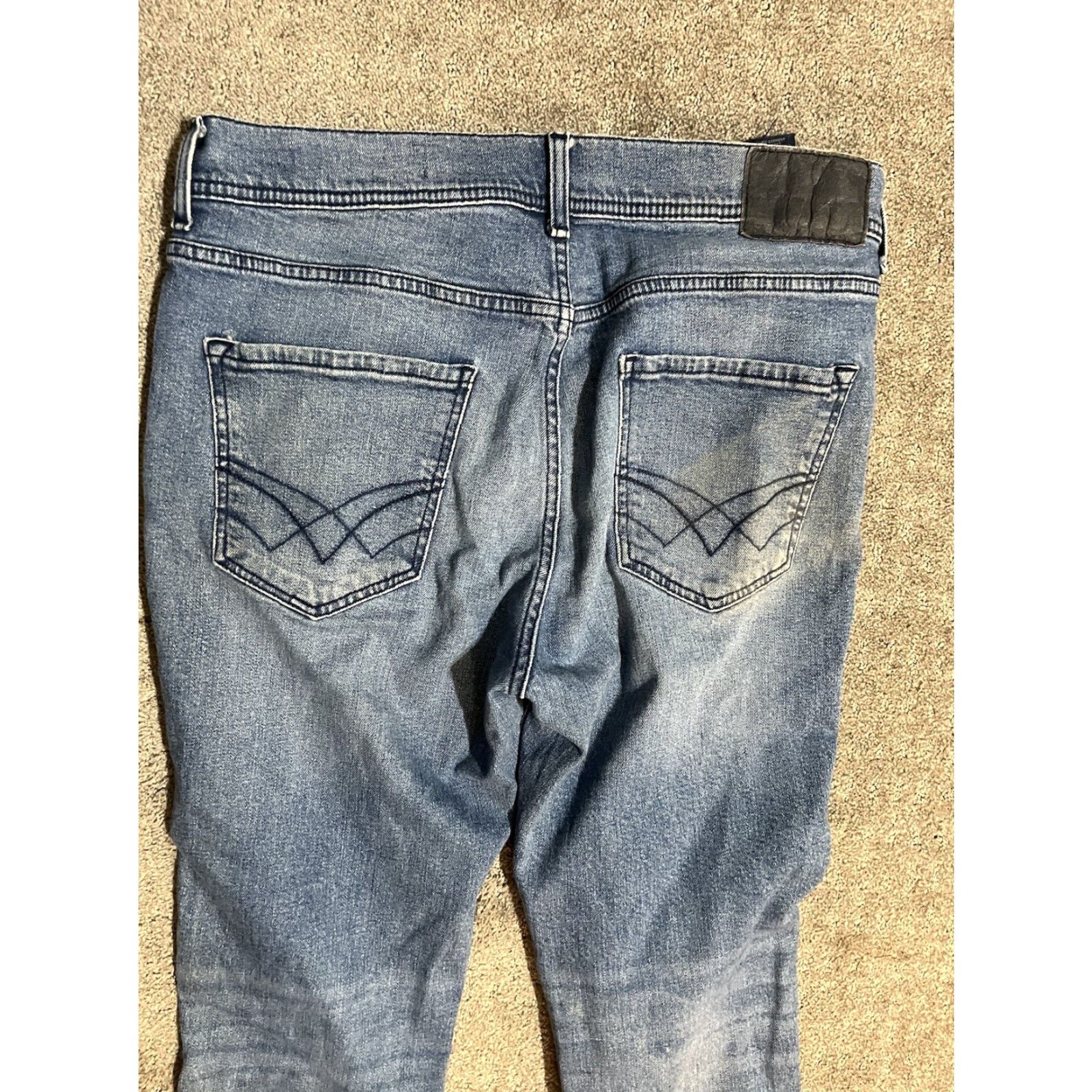Vintage Seven 7 Jeans Mens 34x30 Slim Straight Fit Distressed Denim Blue 5-Pocket Stretch Comfort Slimming Regular Rise Mid 34 In Waist Inseam 30 In Classic Size US 34 / EU 50 - 2 Thumbnail
