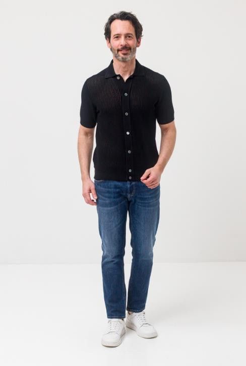 Designer Filippo De Laurentiis Crepe Cotton Button Polo Shirt Size US L / EU 52-54 / 3 - 4 Thumbnail