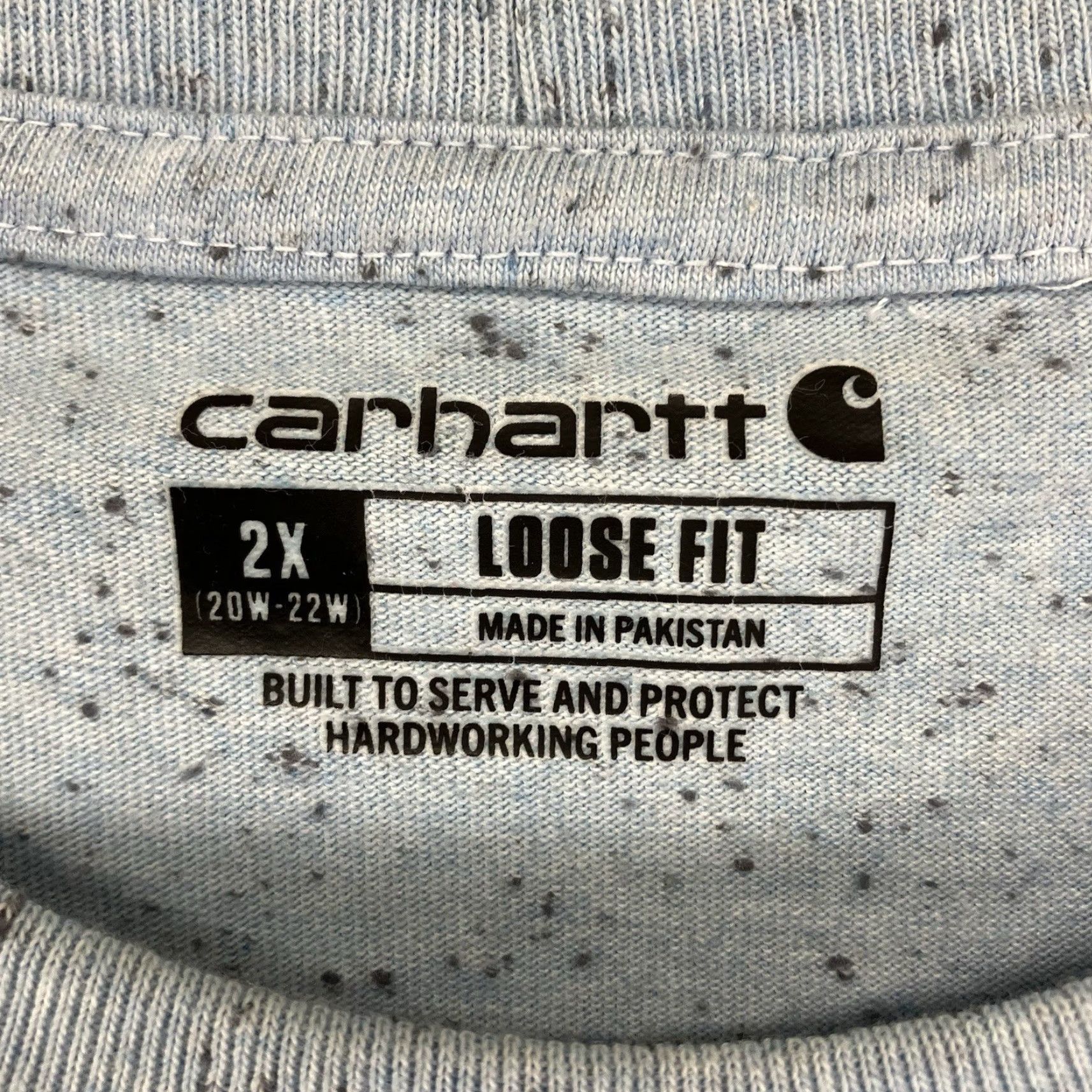 Carhartt Carhartt Woman's 2X T Shirt Loose Fit Pocket Speckled Powered Blue Size XXL / US 16-18 / IT 52-54 - 3 Thumbnail