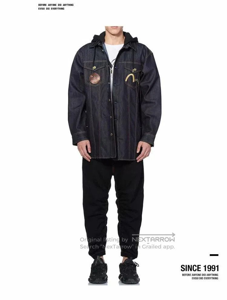 Evisu EVISU Men's Skull Logo Embroidered Denim Coat. Size US M / EU 48-50 / 2 - 6 Thumbnail