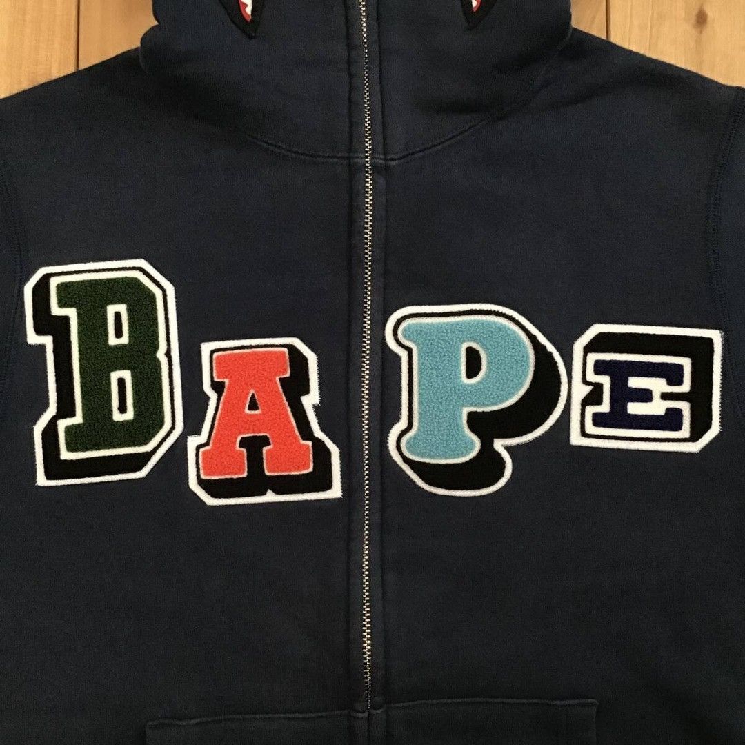 Bape BAPE logo multi fonts shark full zip hoodie a bathing ape Size US M / EU 48-50 / 2 - 2 Thumbnail