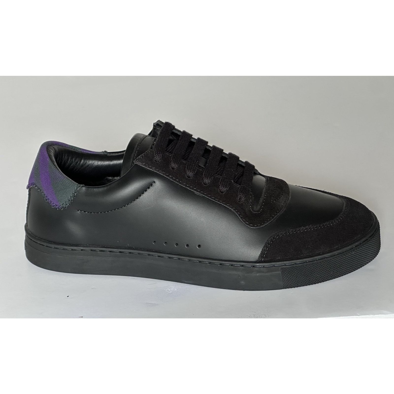 Burberry Burberry Leather Sneakers Black/IP Check 7.5 US 8075375 Size US 7.5 / EU 40-41 - 4 Thumbnail