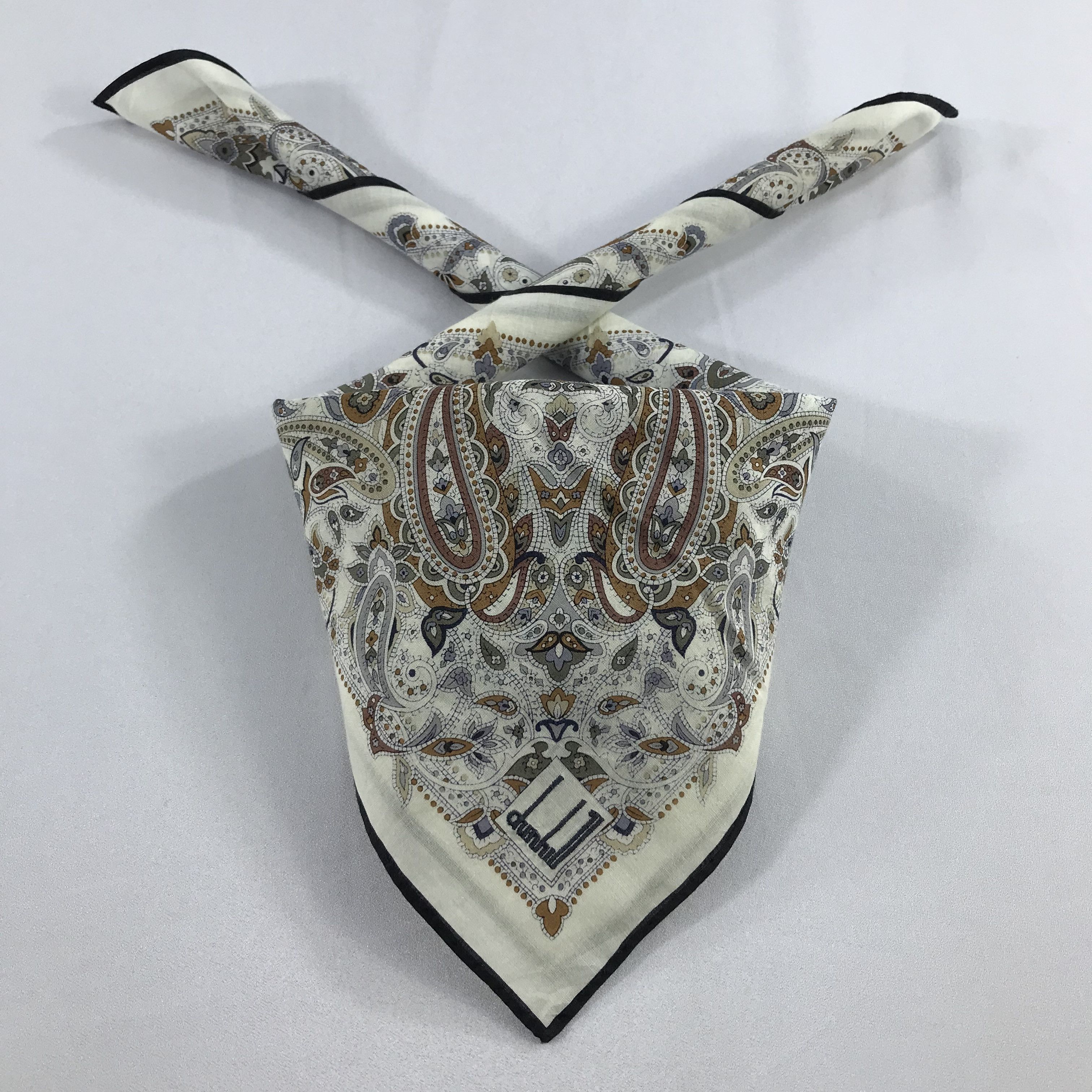 Alfred Dunhill × Vintage Dunhill Bandana / Handkerchief / Neckerchief - S2278 Size ONE SIZE - 3 Thumbnail