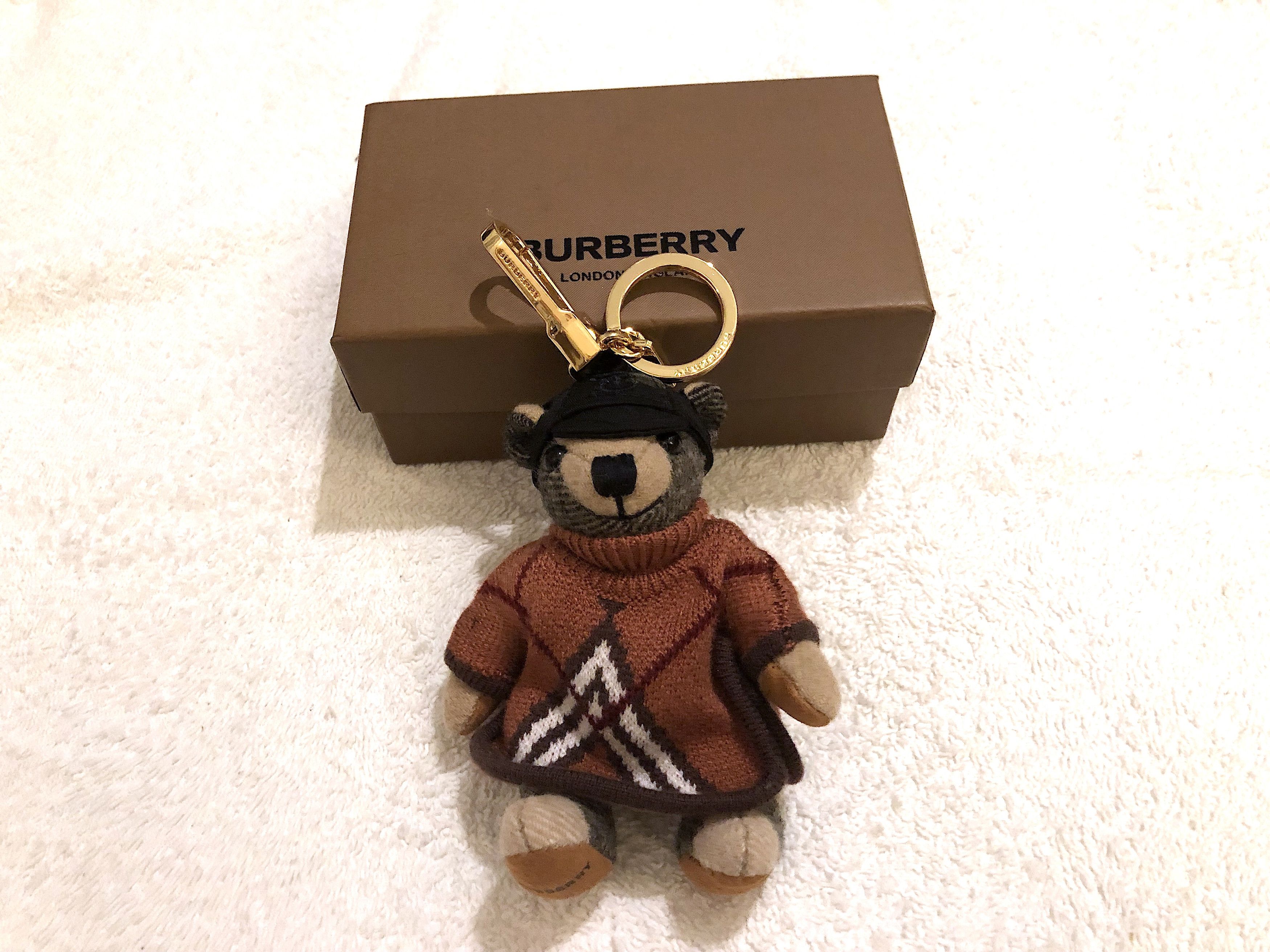 image of Burberry Bag Charm in Brown/Red, Women's