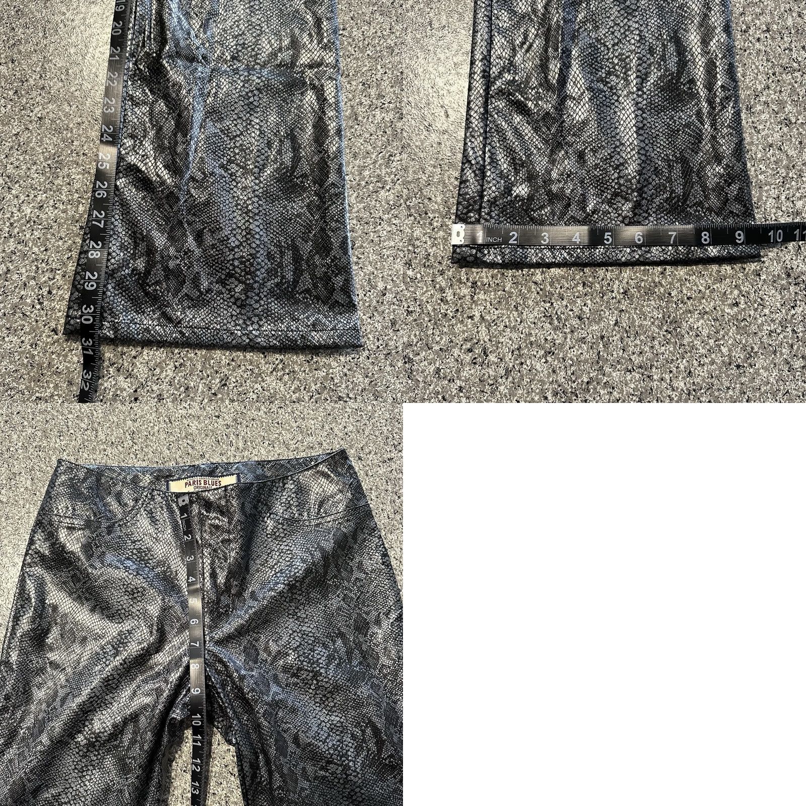 Vintage VINTAGE Paris Blues Pants Womens 7 29x30 Faux Leather Snakeskin Flare Mid Rise Pants Womens Gray 90s Style Womens Size 30" / US 8 / IT 44 - 8 Thumbnail