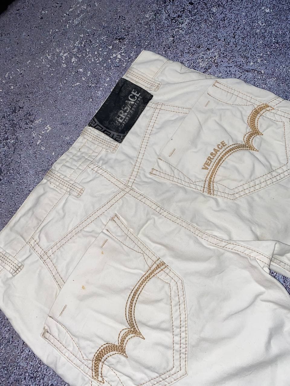 Versace × Versace Jeans Couture × Vintage Vintage Y2K Versace Jeans Couture White Pants Trousers Size US 29 - 1 Thumbnail