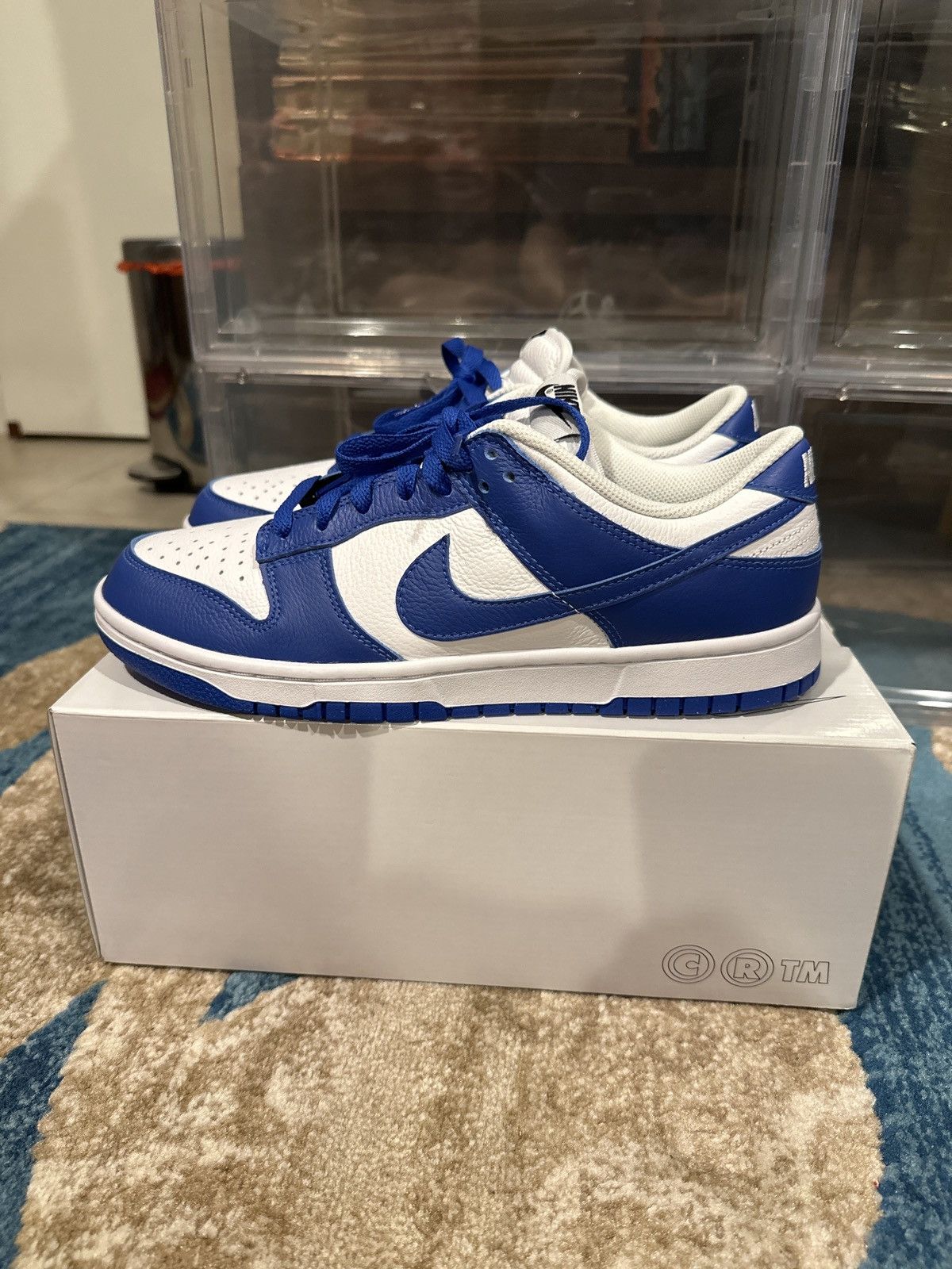 image of Nike Dunk Low By You Kentucky Shoes in Blue, Men's (Size 9.5)