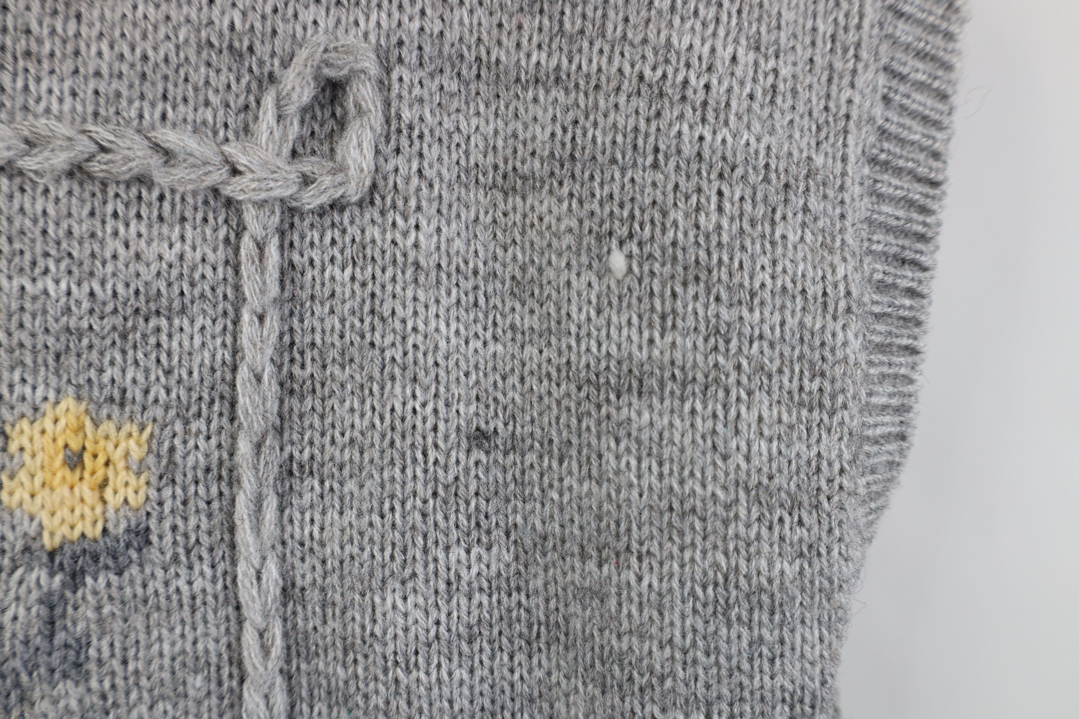 Vintage Vintage 70s Streetwear Wool Blend Knit Flower Sweater Vest Size L / US 10 / IT 46 - 5 Thumbnail