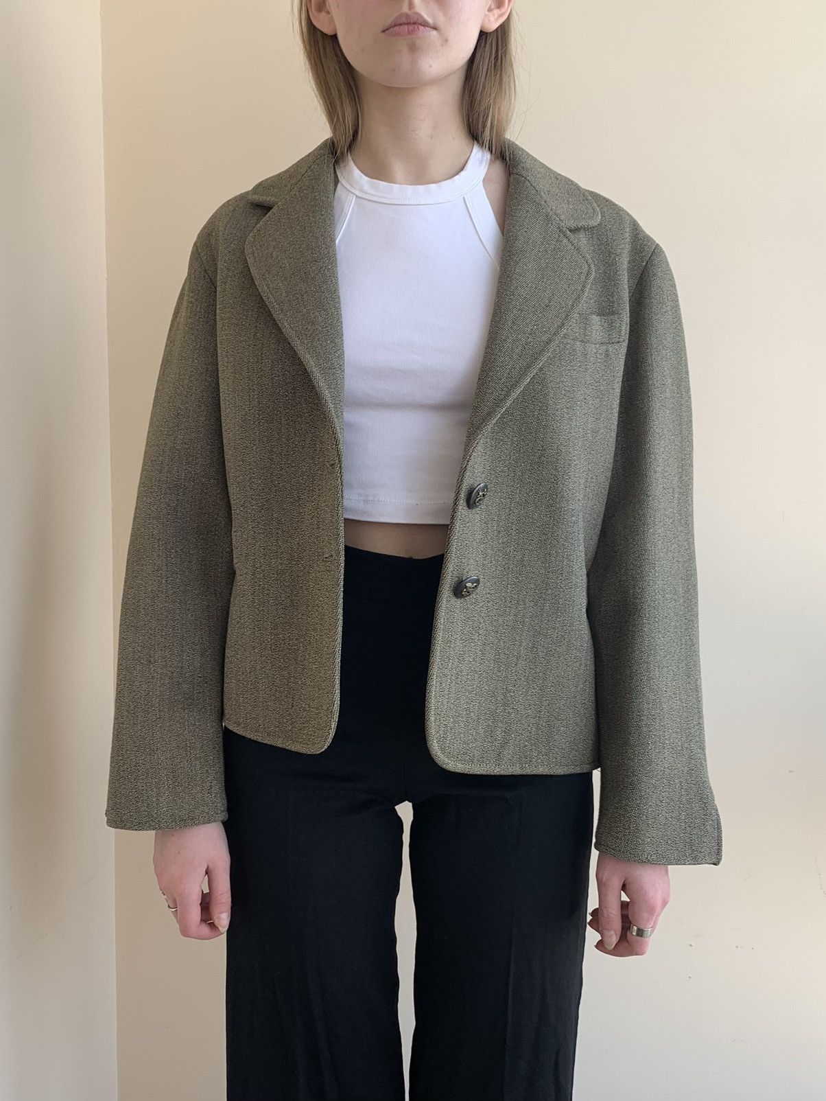 Hermes Sellier Paris Equestrian Riding Wool Tweed Blazer Jacket 80s Size L / US 10 / IT 46 - 6 Thumbnail