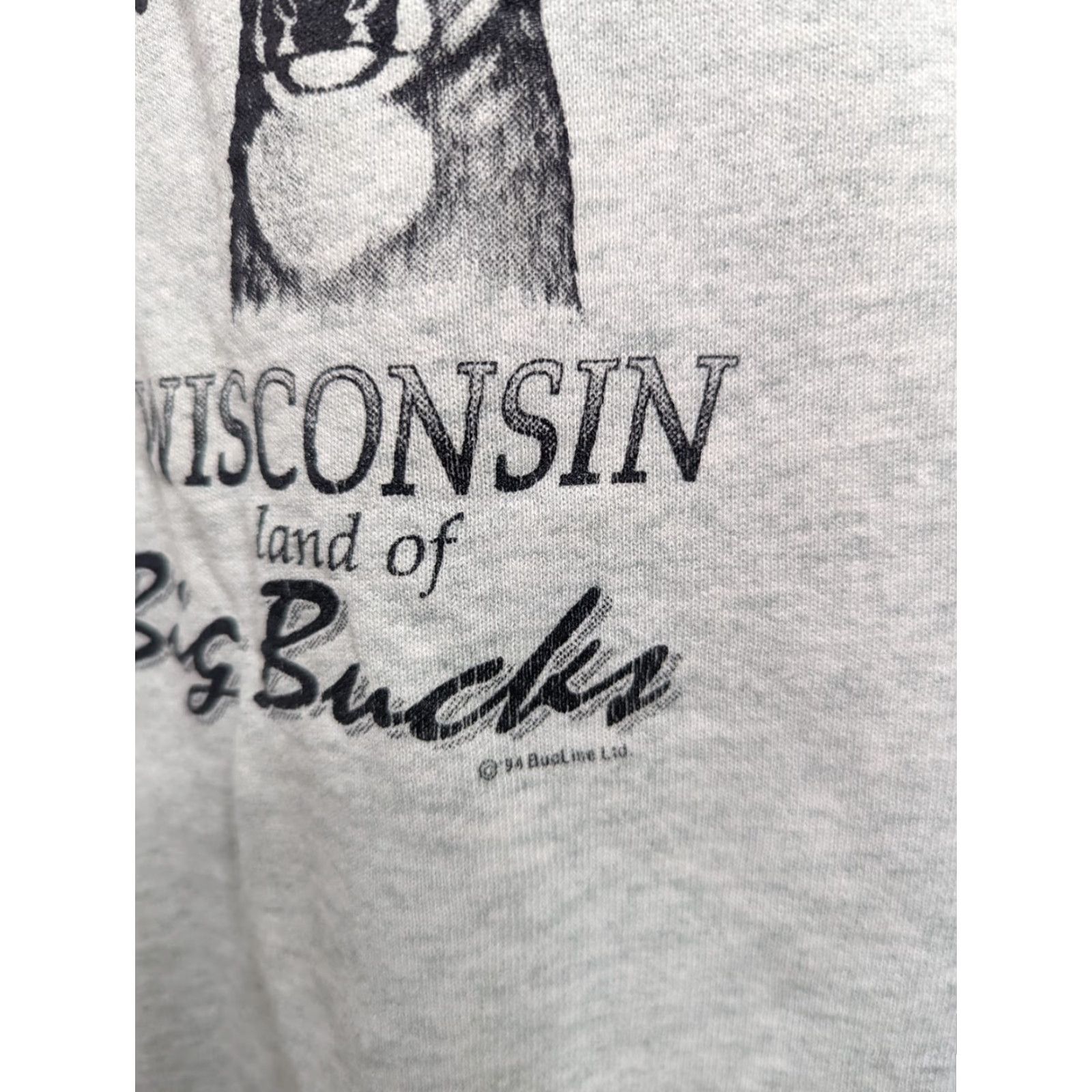 Fruit Of The Loom VINTAGE 90s Jerzees Deer WI Big Bucks Stag Raglan Sweatshirt USA XL Gray Deer Nature Animals Mens Size US XL / EU 56 / 4 - 5 Thumbnail