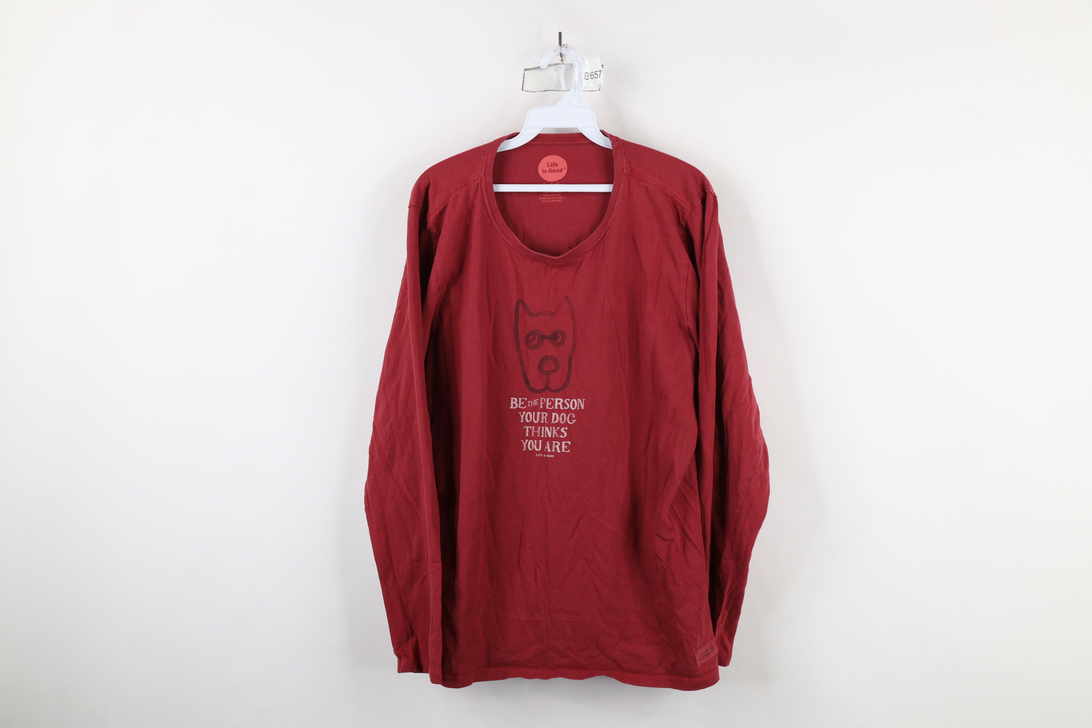 Life is Good × Vintage Life Is Good The Person Your Dog Thinks You Are T-Shirt Red Size US XL / EU 56 / 4 - 1 Thumbnail