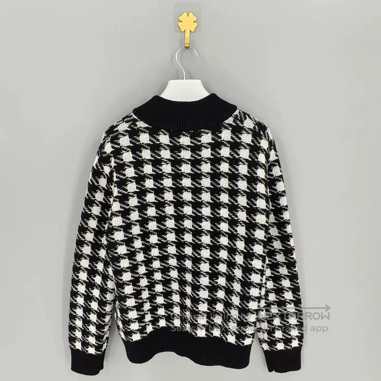Gucci gucci black and white houndstooth knit jacket. Size L / US 10 / IT 46 - 2 Thumbnail