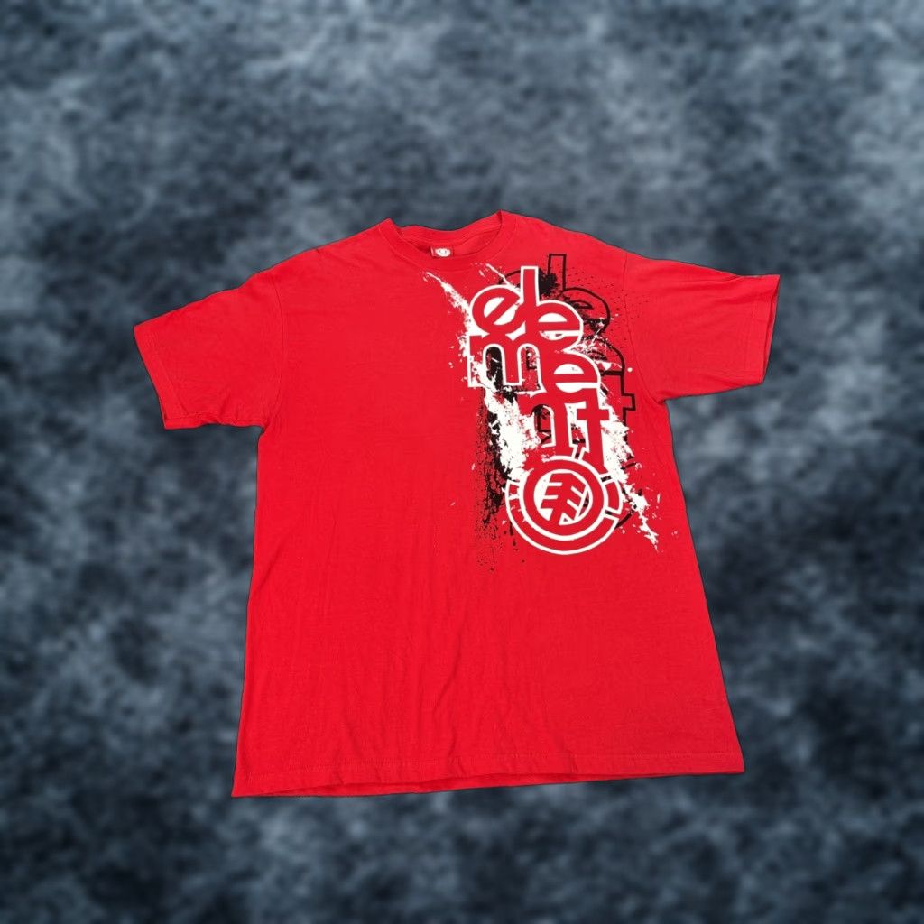 Element VINTAGE Element Skateboards Paint Splatter Shirt Y2k Mens Large Red Graphic Shirt Size US L / EU 52-54 / 3 - 1 Thumbnail
